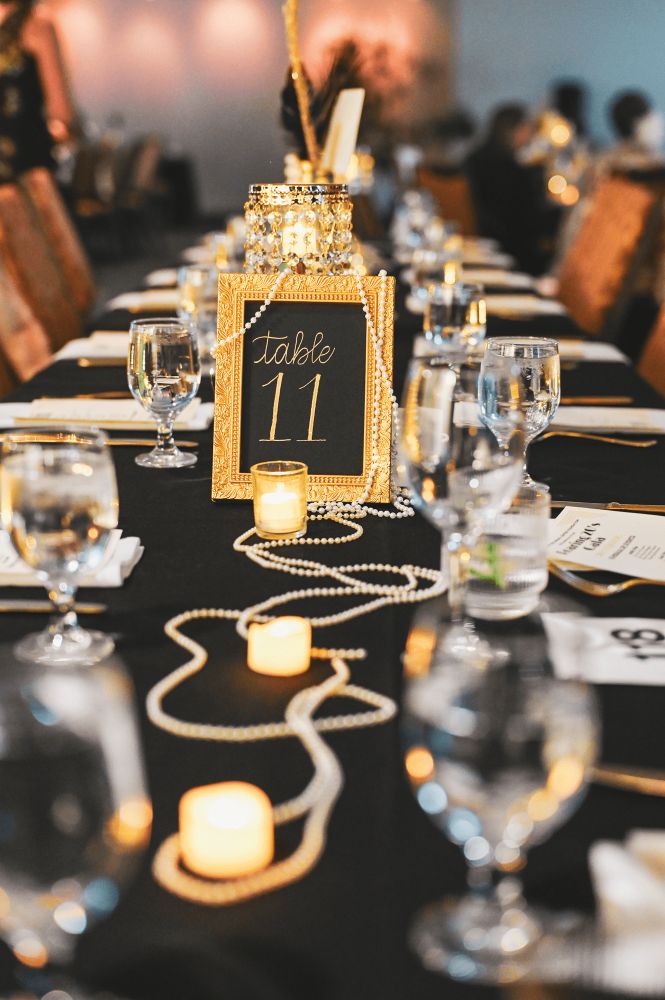 Table centerpiece at the gala