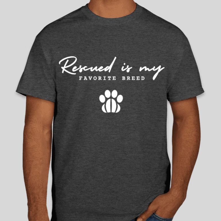 Rescued is my Favorite Breed shirt, grey